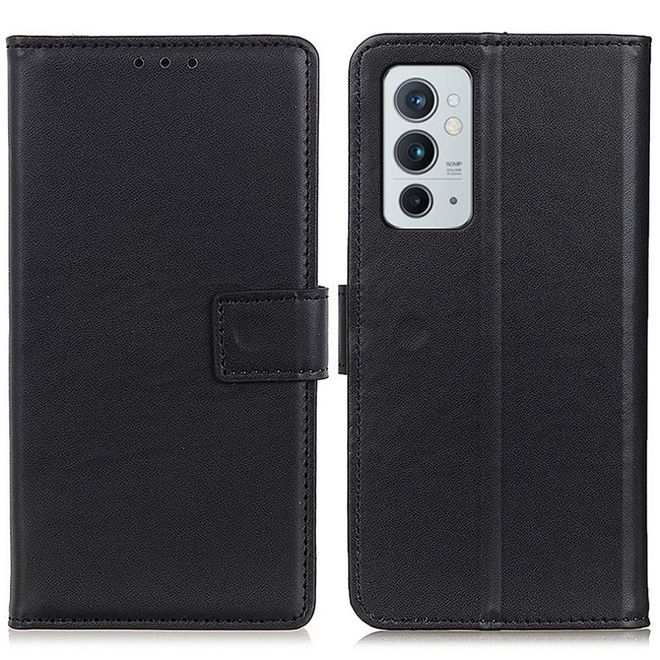 OnePlus 9RT 5G Handy Hülle - Classic II Leder Bookcover Series - schwarz