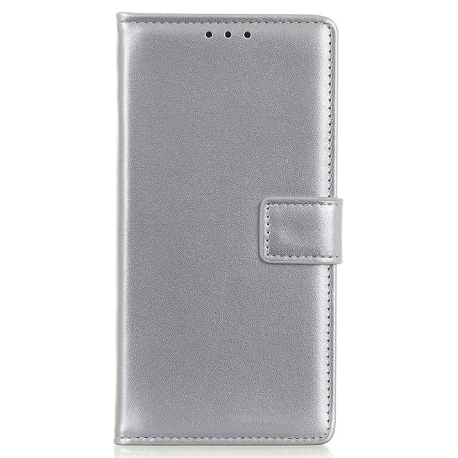 OnePlus 9RT 5G Handy Hülle - Classic II Leder Bookcover Series - silber