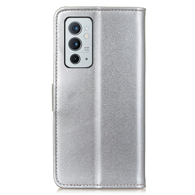 OnePlus 9RT 5G Handy Hülle - Classic II Leder Bookcover Series - silber