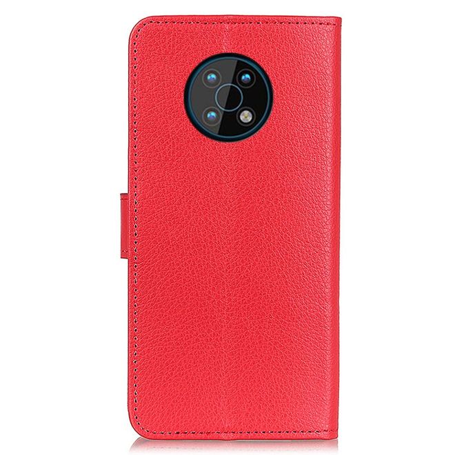 Nokia G50 Handy Hülle - Litchi Leder Bookcover Series - rot