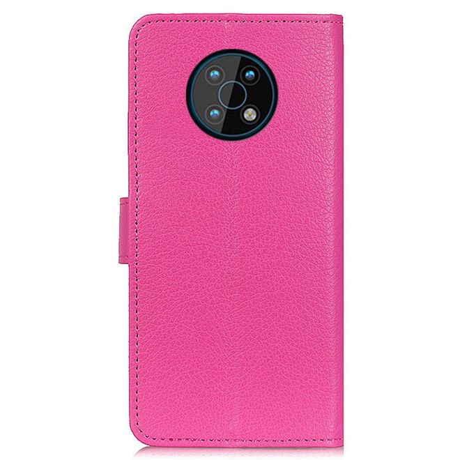Nokia G50 Handy Hülle - Litchi Leder Bookcover Series - rosa