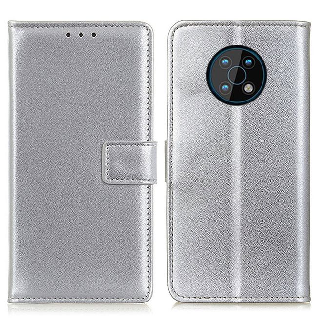 Nokia G50 Handy Hülle - Classic II Leder Bookcover Series - silber