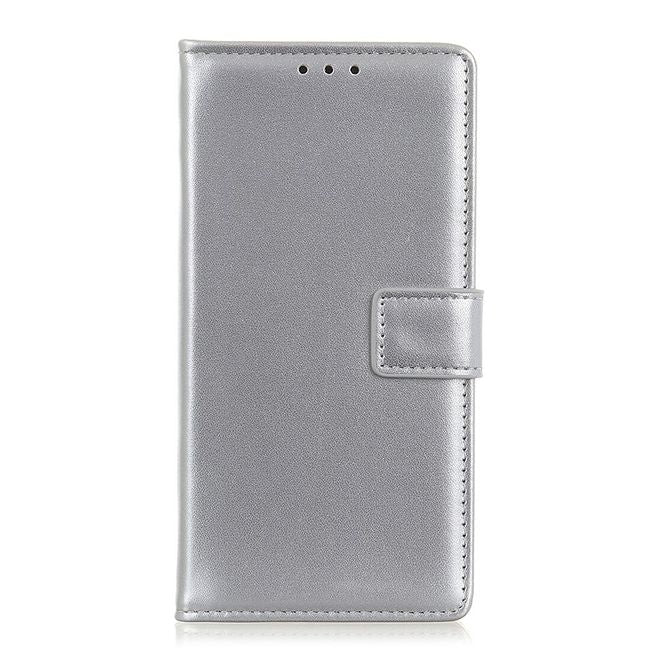Nokia G50 Handy Hülle - Classic II Leder Bookcover Series - silber