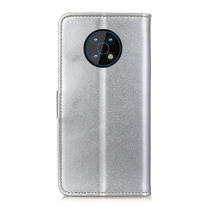 Nokia G50 Handy Hülle - Classic II Leder Bookcover Series - silber