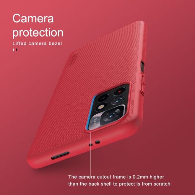 Nillkin - Xiaomi Poco M4 Pro 5G Hülle - Kunststoff Case - Super Frosted Shield Series - rot