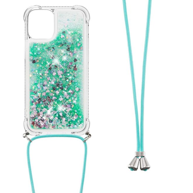 iPhone 13 mini Handykette - Necklace Umhänge Softcase Hülle - grün