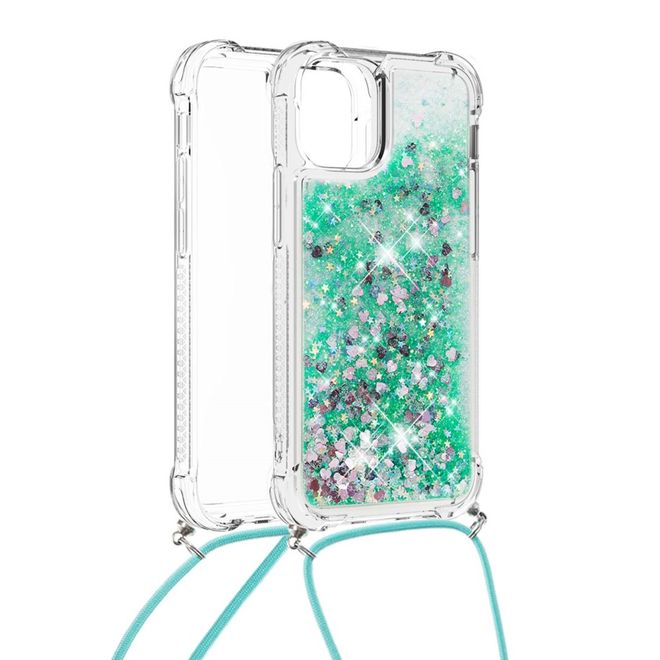 iPhone 13 mini Handykette - Necklace Umhänge Softcase Hülle - grün