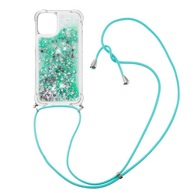 iPhone 13 mini Handykette - Necklace Umhänge Softcase Hülle - grün