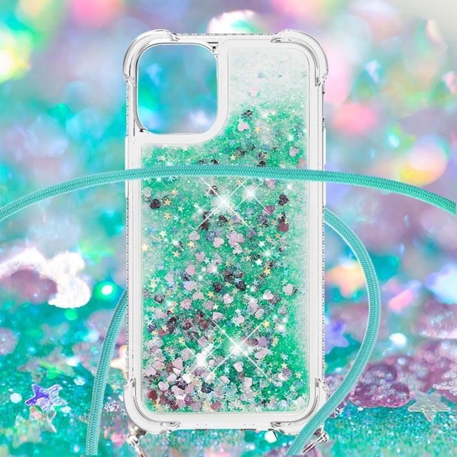 iPhone 13 mini Handykette - Necklace Umhänge Softcase Hülle - grün
