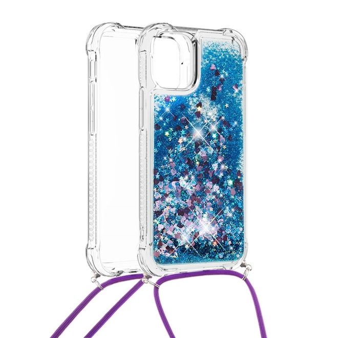 iPhone 13 mini Handykette - Necklace Umhänge Softcase Hülle - blau