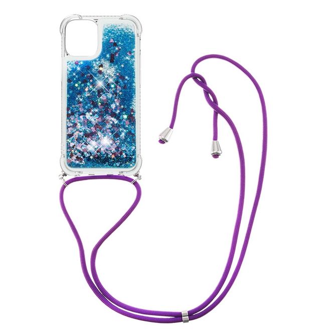 iPhone 13 mini Handykette - Necklace Umhänge Softcase Hülle - blau