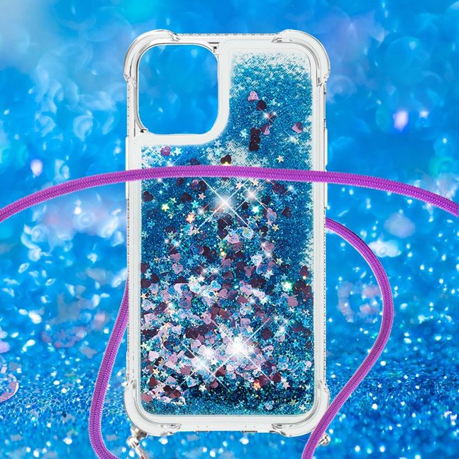iPhone 13 mini Handykette - Necklace Umhänge Softcase Hülle - blau
