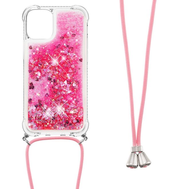iPhone 13 Pro Max Phone Necklace - Soft Case Cover - Pink