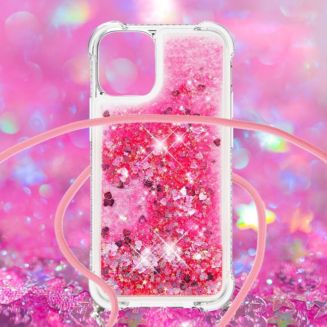 iPhone 13 Pro Max Phone Necklace - Soft Case Cover - Pink