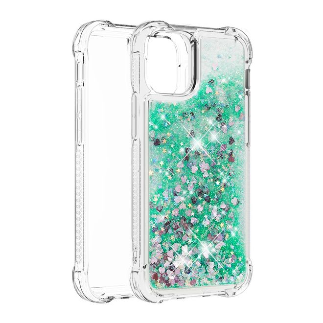 iPhone 13 Pro Max Hülle - Glitter Softcase - grün
