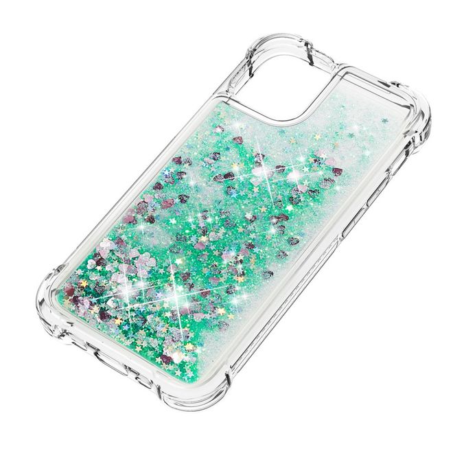 iPhone 13 Pro Max Hülle - Glitter Softcase - grün