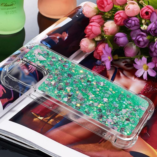 iPhone 13 Pro Max Hülle - Glitter Softcase - grün