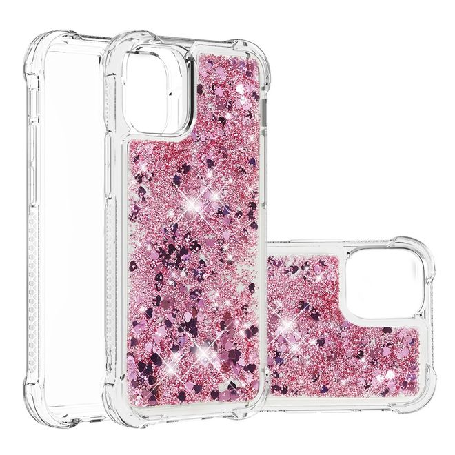iPhone 13 Pro Max Hülle - Glitter Softcase - rosegold