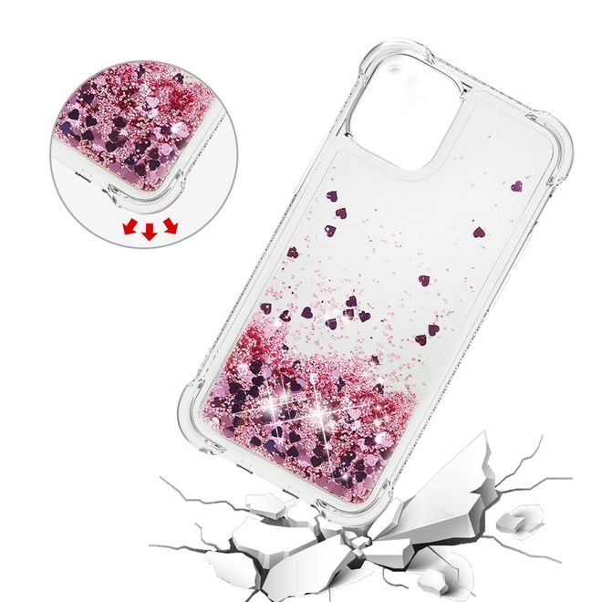 iPhone 13 Pro Max Hülle - Glitter Softcase - rosegold