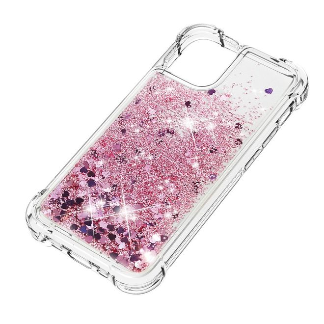 iPhone 13 Pro Max Hülle - Glitter Softcase - rosegold