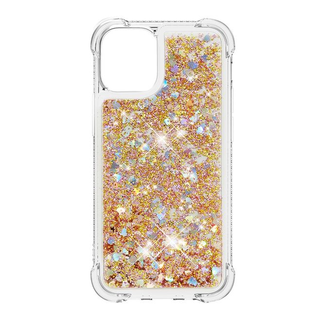 iPhone 13 Pro Max Hülle - Glitter Softcase - gold