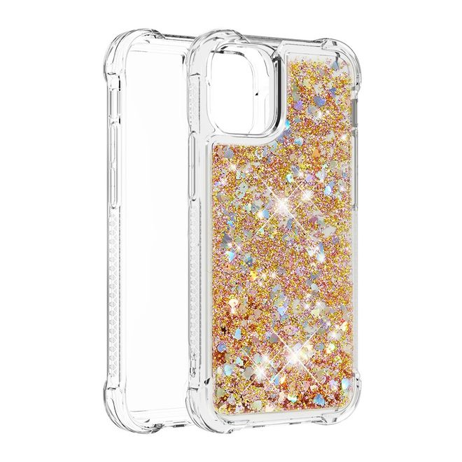 iPhone 13 Pro Max Hülle - Glitter Softcase - gold
