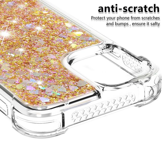 iPhone 13 Pro Max Hülle - Glitter Softcase - gold