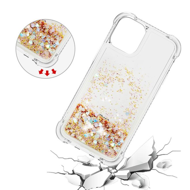 iPhone 13 Pro Max Hülle - Glitter Softcase - gold