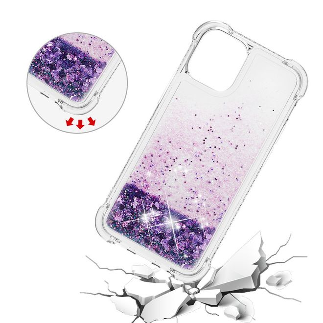 iPhone 13 Pro Max Hülle - Glitter Softcase - dunkelpurpur