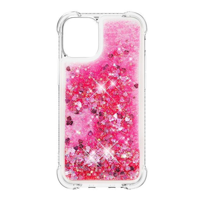 iPhone 13 Pro Max Hülle - Glitter Softcase - rosa