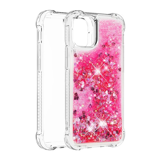 iPhone 13 Pro Max Hülle - Glitter Softcase - rosa