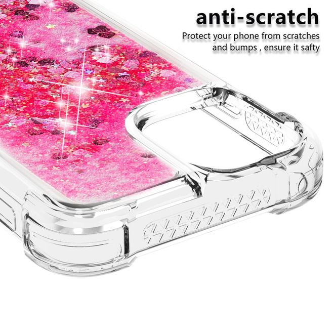 iPhone 13 Pro Max Hülle - Glitter Softcase - rosa