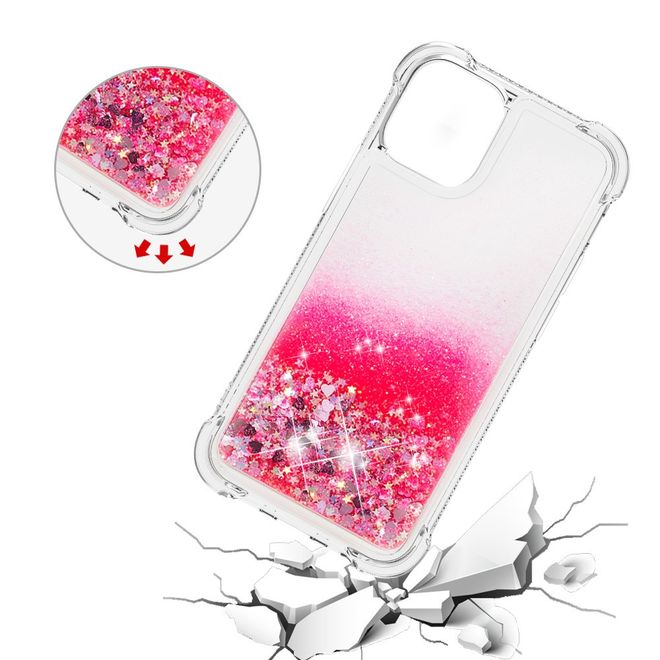 iPhone 13 Pro Max Hülle - Glitter Softcase - rosa