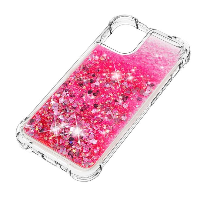 iPhone 13 Pro Max Hülle - Glitter Softcase - rosa