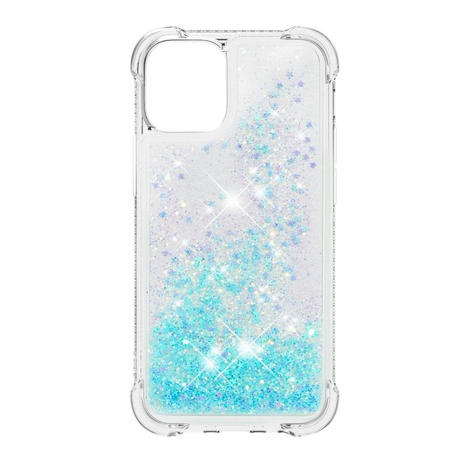 iPhone 13 Pro Max Hülle - Glitter Softcase - hellblau