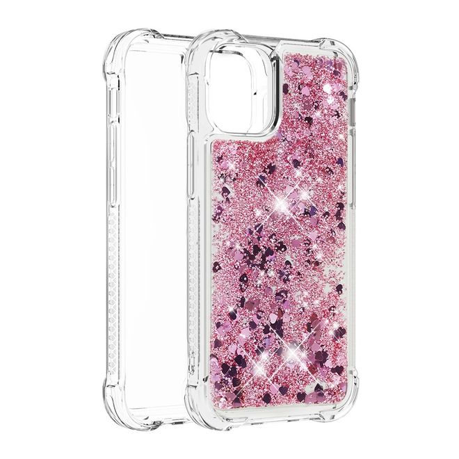 iPhone 13 Pro Hülle - Glitter Softcase - rosegold