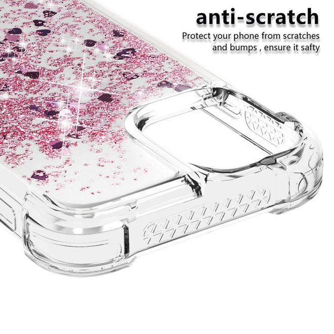 iPhone 13 Pro Hülle - Glitter Softcase - rosegold