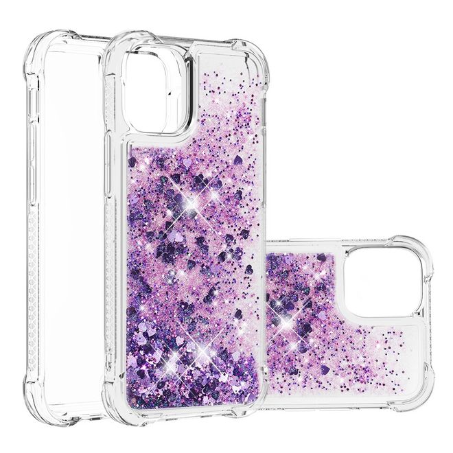 iPhone 13 Pro Hülle - Glitter Softcase - dunkelpurpur