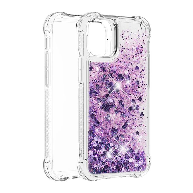 iPhone 13 Pro Hülle - Glitter Softcase - dunkelpurpur