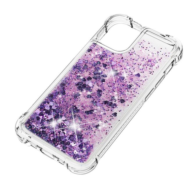 iPhone 13 Pro Hülle - Glitter Softcase - dunkelpurpur