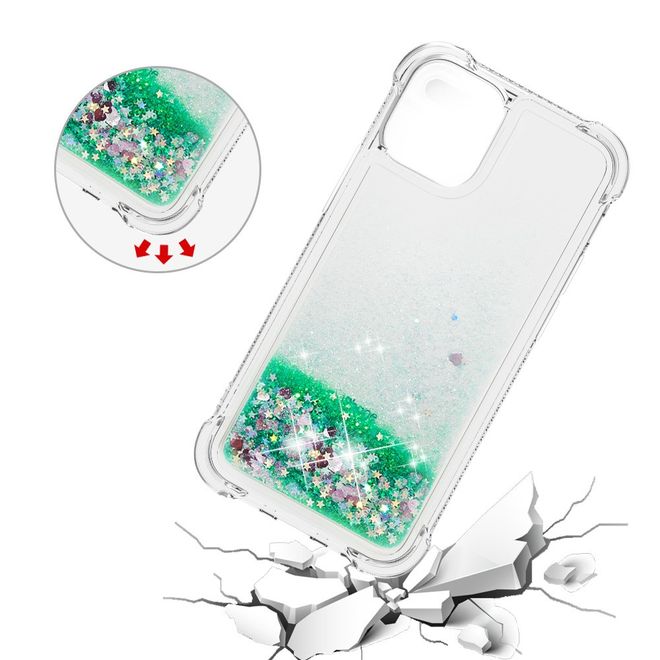 iPhone 13 Pro Hülle - Glitter Softcase - grün