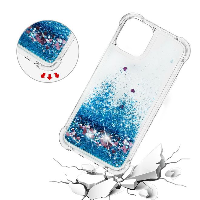 iPhone 13 Pro Hülle - Glitter Softcase - blau