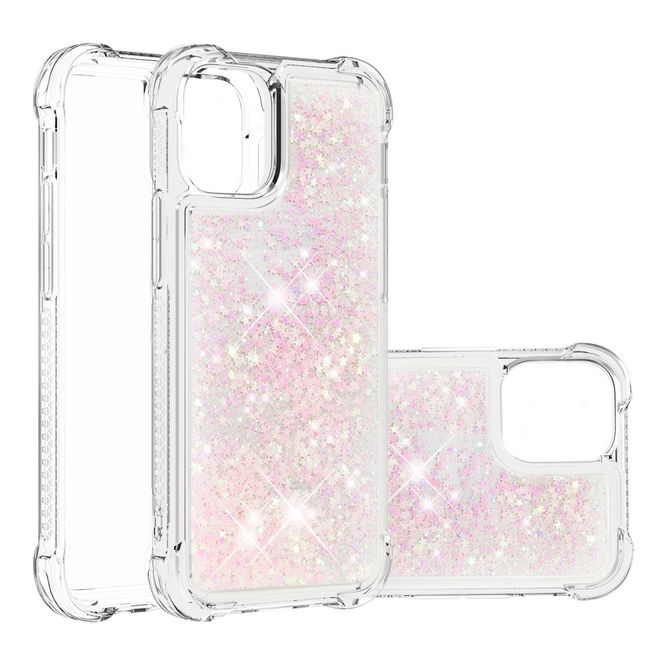 Coque pour iPhone 13 Pro - coque souple à paillettes - rose