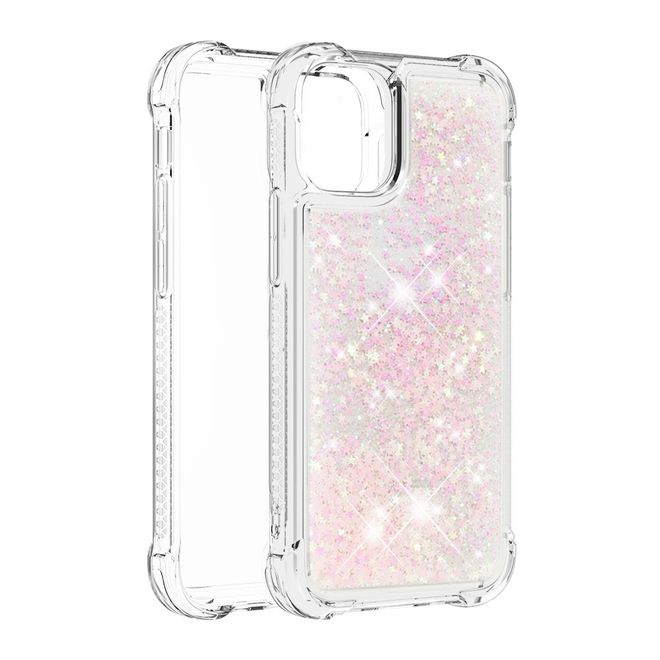 Coque pour iPhone 13 Pro - coque souple à paillettes - rose