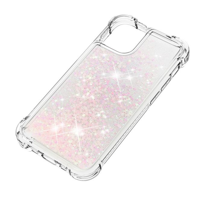 Coque pour iPhone 13 Pro - coque souple à paillettes - rose