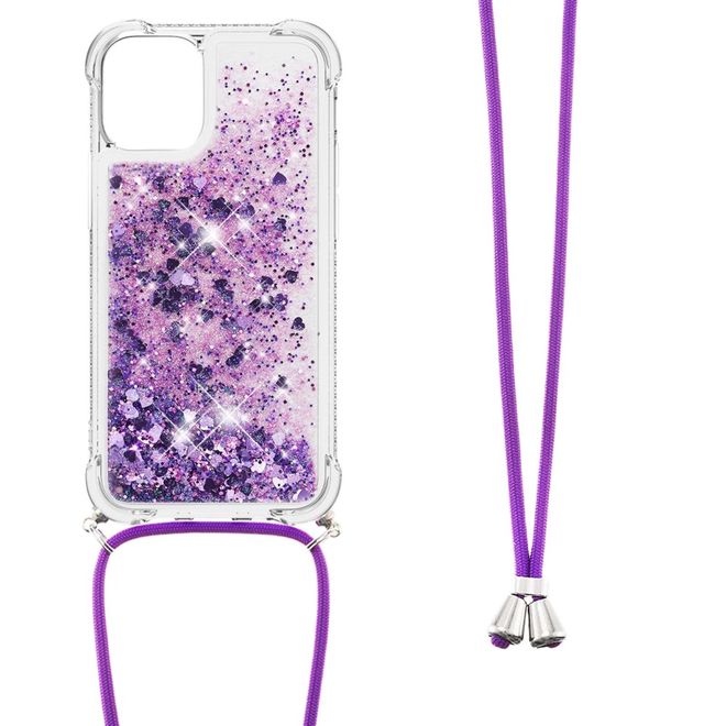 iPhone 13 Pro Handykette - Necklace Umhänge Softcase Hülle - dunkelpurpur