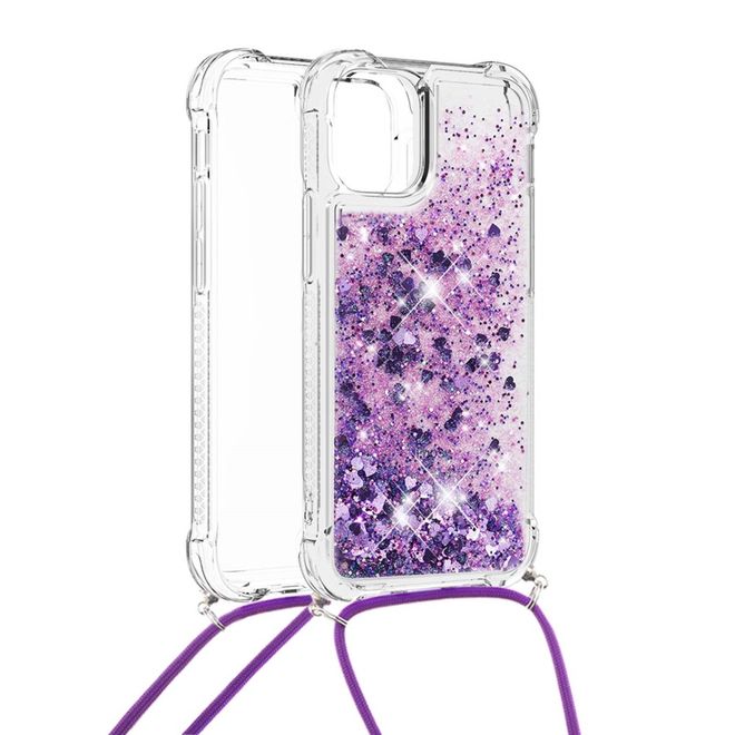 iPhone 13 Pro Handykette - Necklace Umhänge Softcase Hülle - dunkelpurpur