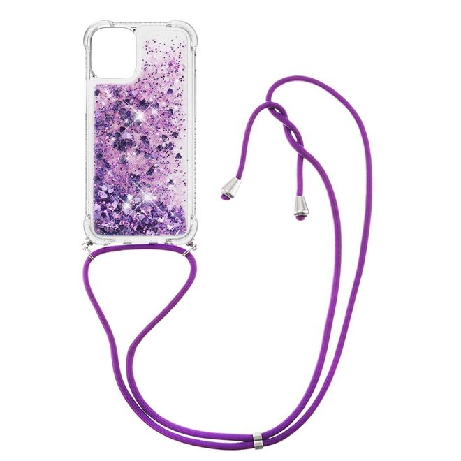 iPhone 13 Pro Handykette - Necklace Umhänge Softcase Hülle - dunkelpurpur