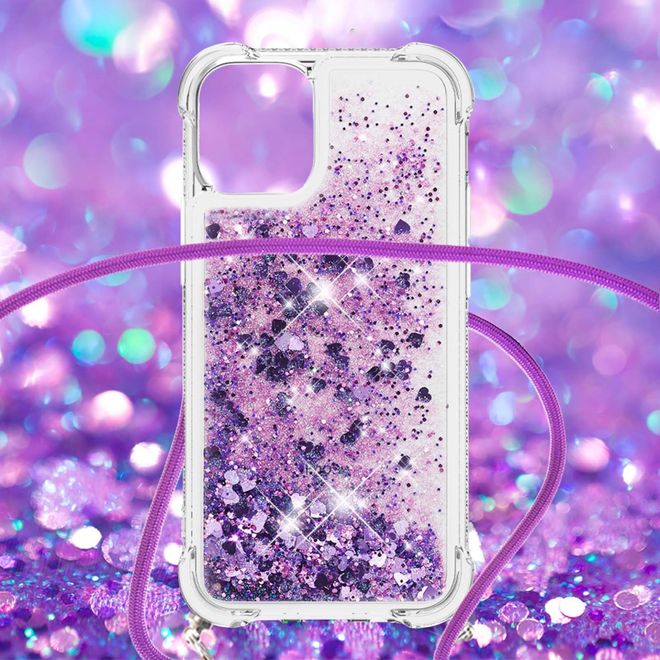 iPhone 13 Pro Handykette - Necklace Umhänge Softcase Hülle - dunkelpurpur