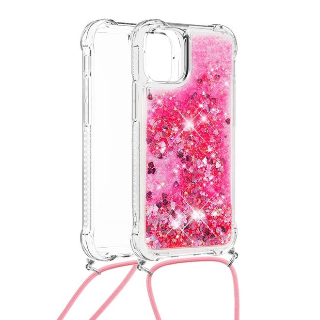 iPhone 13 Pro Handykette - Necklace Umhänge Softcase Hülle - rosa